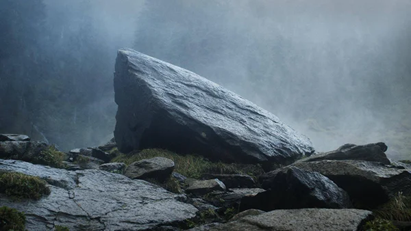 stone at Krimml waterfalls, OpenSpaceAlps