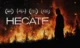 The silhouette of a watch standing in front of a burning forest (Filmposter for Award-winning dark fantasy shortfilm Hecate directed by Mariia Deikova)